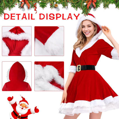 Women Santa Costume Women’S Mrs Santa Claus Costum Dress Mrs Claus Outfit for Ladies
