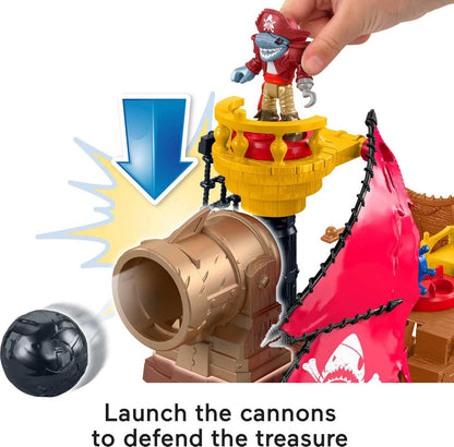 Imaginext Preschool Toy Shark Bite Pirate Ship Playset with Figure & Accessories for Pretend Play Kids Ages 3+ Years, HGN68