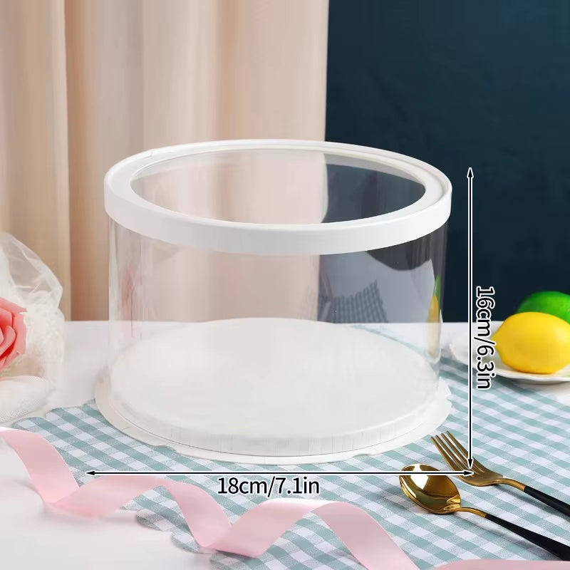 Transparent Birthday Cake Box Clear Gift Box Bakery Wrapping Boxes Cake Dessert Storage Boxes Wedding Party Present Case