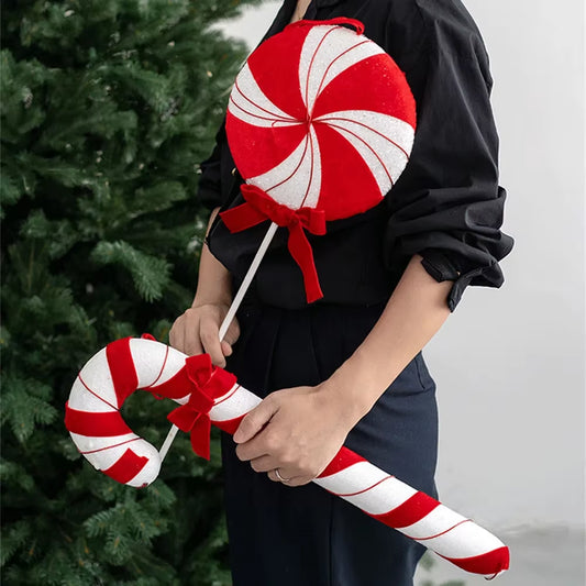 50Cm Large Christmas Candy Canes Christmas Spheres Tree Lollipop Decoration Ornaments Decorative for Home Party Decor Xmas Gift