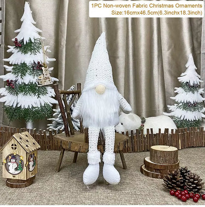 Christmas Dolls Tree Decor New Year Ornament Reindeer Snowman Santa Claus Standing Doll Navidad Decoration Merry Christmas 2023