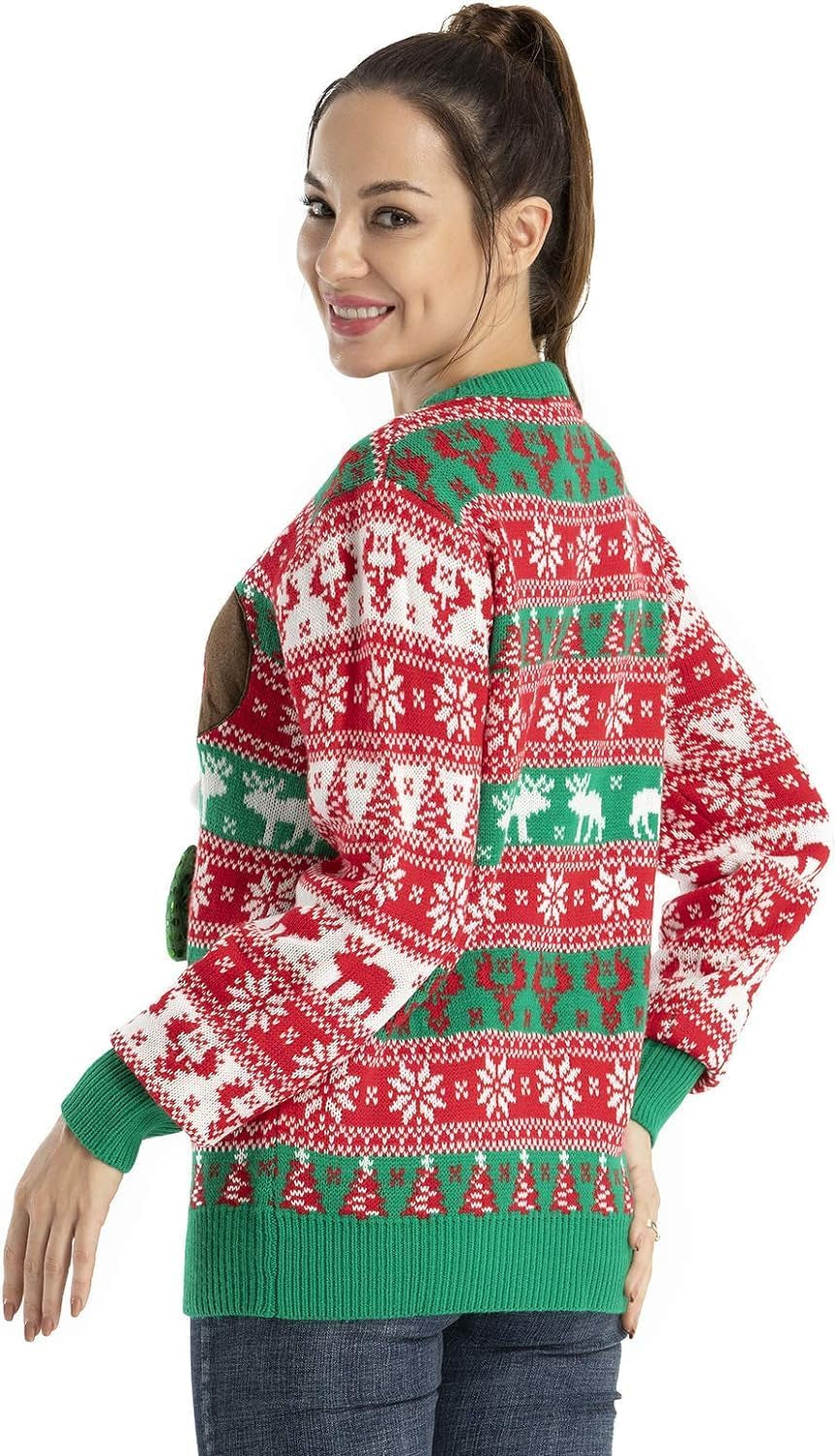 Unisex Men'S LED Christmas Jumper Pullover Funny Santa Rudolph Llama Reindeer Xmas Tree Women'S Party Lightup Sweaters