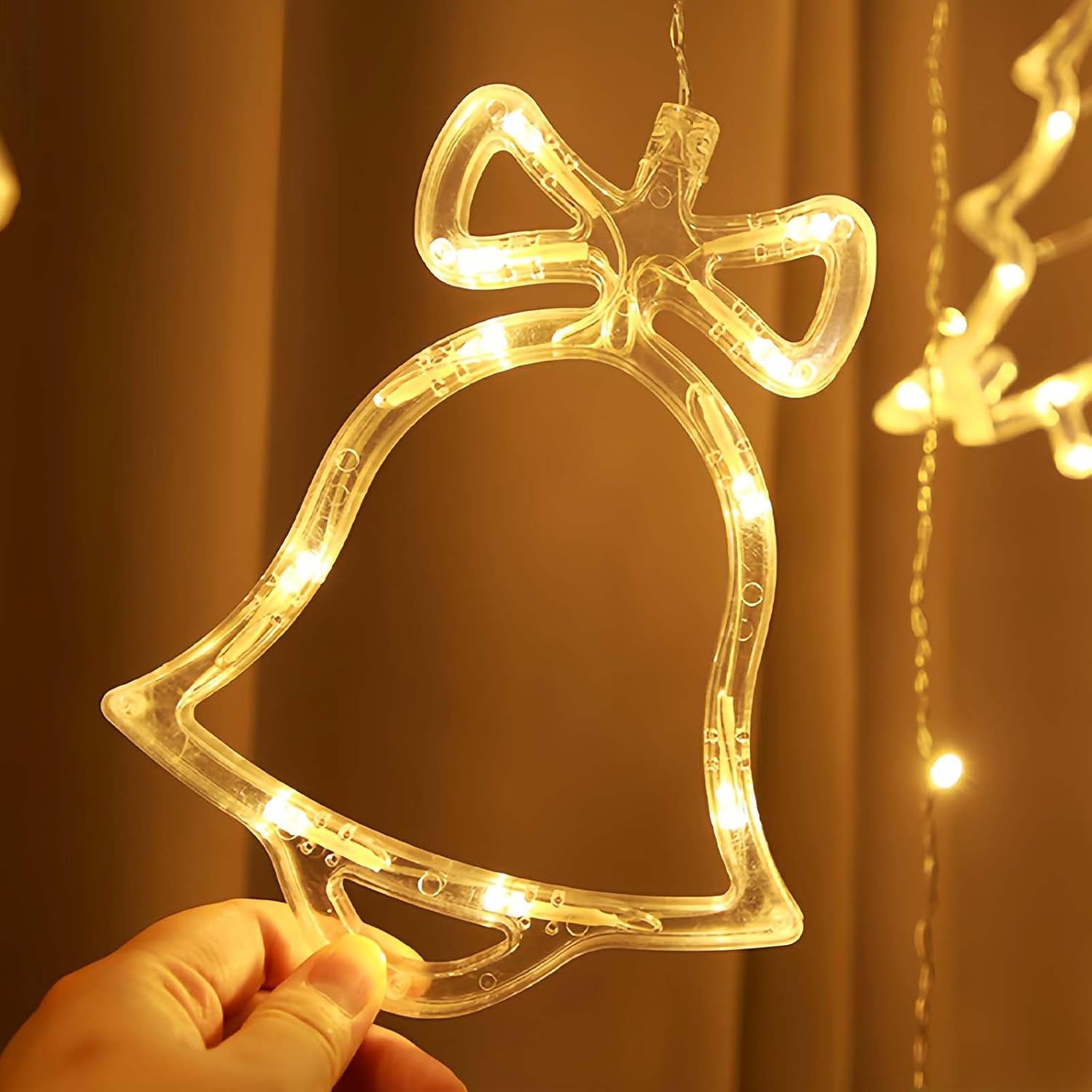 5 Pcs Suction Cup Lights – LED Christmas Window Lights Decorations (Deer, Christmas Tree, Snowflakes, Bells, Santa Claus) Battery Operated, Indoor Window Fairy Lights for Party, Balcony Decor