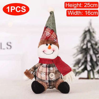 Christmas Dolls Tree Decor New Year Ornament Reindeer Snowman Santa Claus Standing Doll Navidad Decoration Merry Christmas 2023
