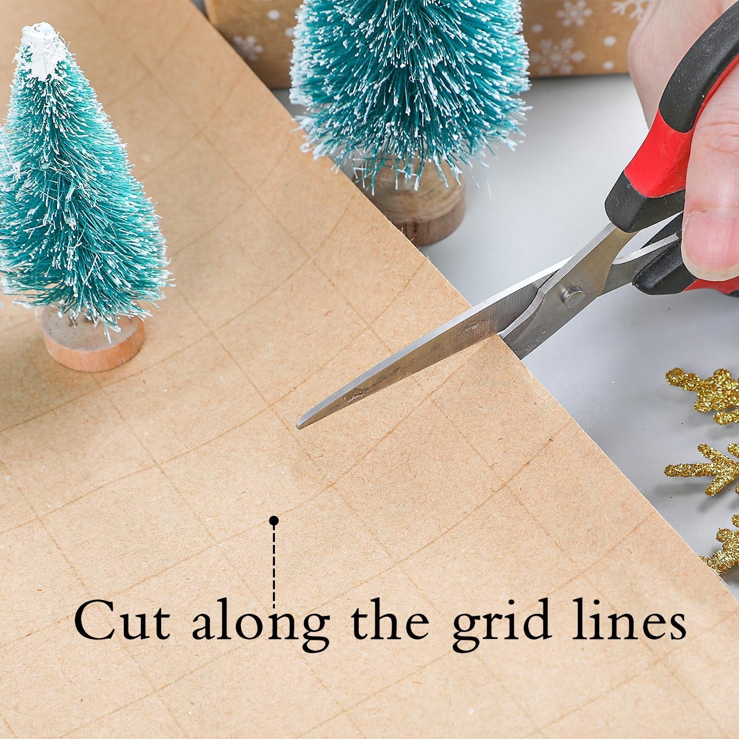 Christmas Wrapping Paper - Kraft Paper - 5 X 3M Xmas Wrapping Paper Rolls for Gifts Boxes Festival Winter Decorations - 43.2 Wide