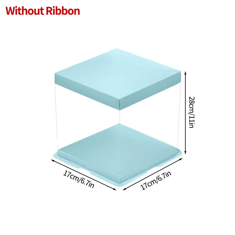 Transparent Birthday Cake Box Clear Gift Box Bakery Wrapping Boxes Cake Dessert Storage Boxes Wedding Party Present Case