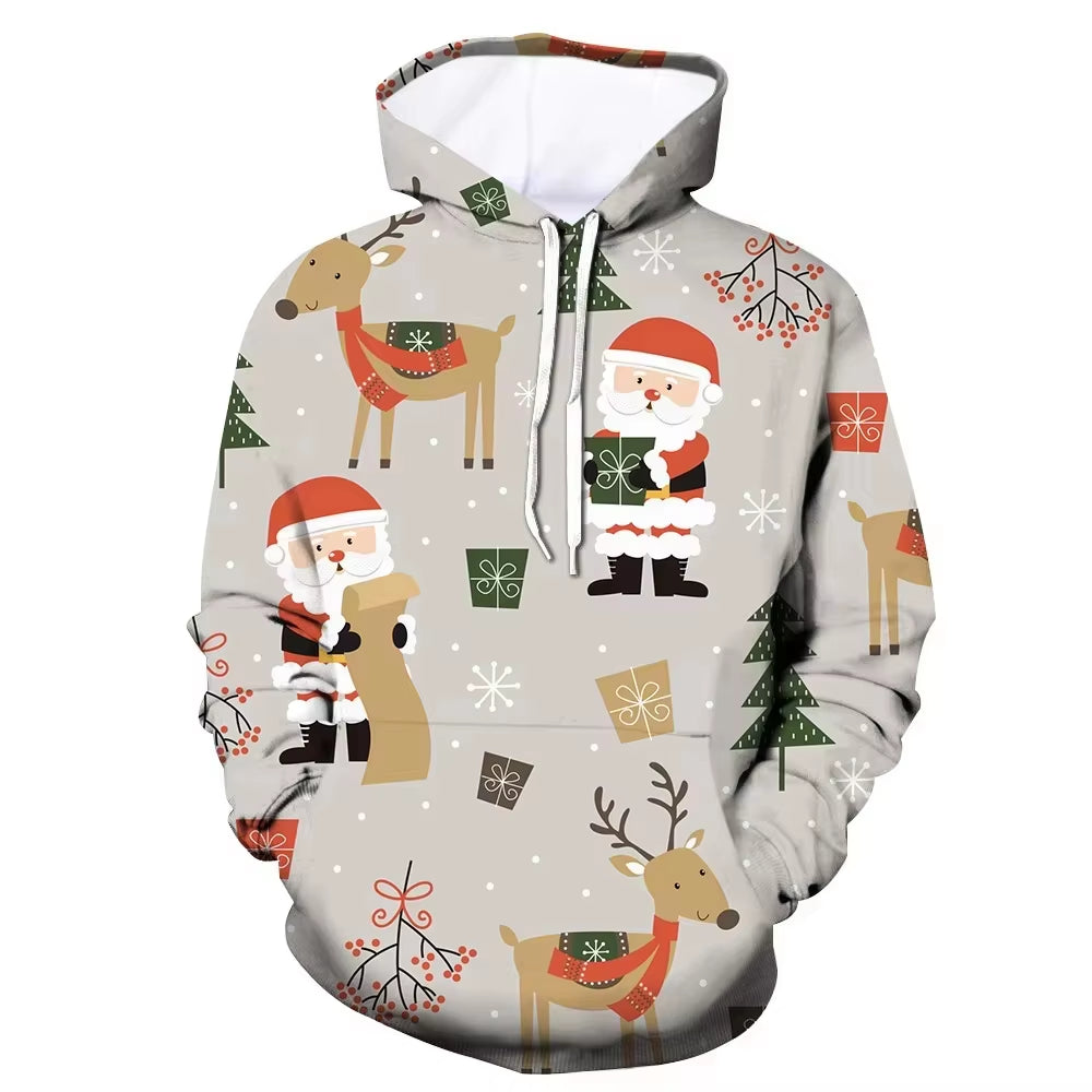 Autumn and Winter Men'S Clothes 3D Printed Christmas Pattern Men'S Hoodie Men Loose Casual Oversized Kid Hoodie Women Hoodie