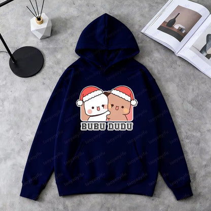 Bubu Dudu Christmas Sweatshirt Cute Couple Matching Clothing Kawaii Holiday Outfit Women Men Xmas Festival Costumes Casual Tops