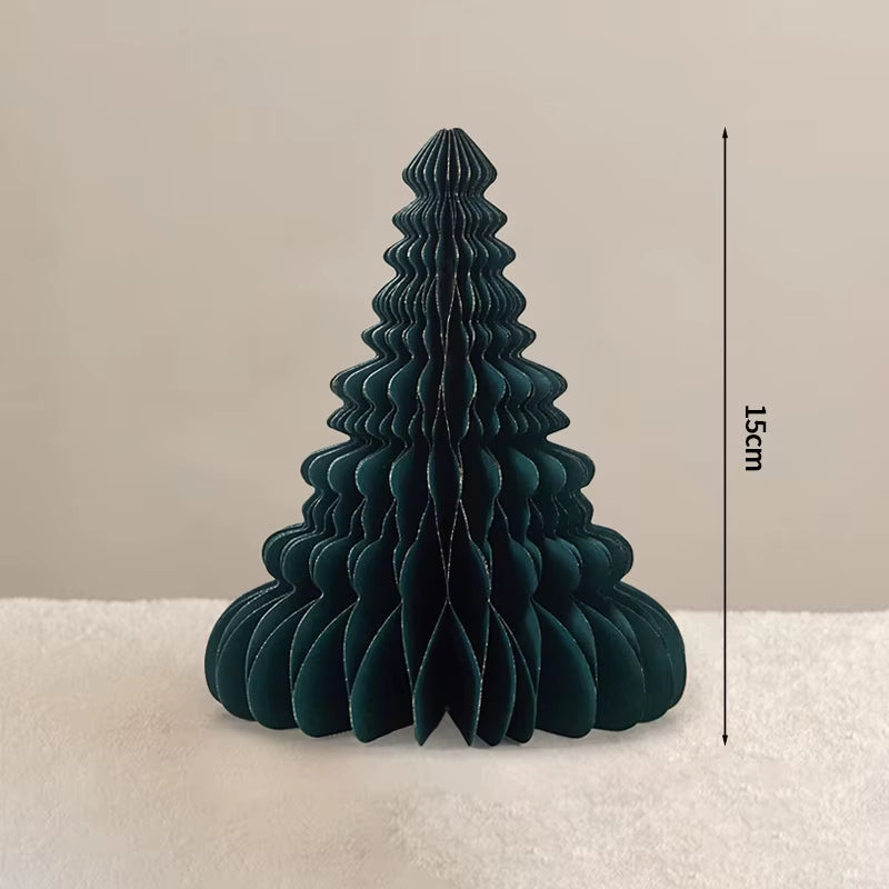 Christmas Tree Honeycomb Ball Decoration 3D Merry Christmas Ornament Paper Hanging Xmas Tree Model 2026 Party Favors Navidad