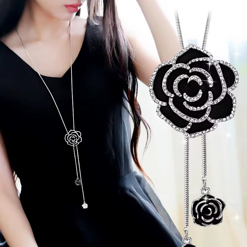 Camellia Sweater Necklaces Long Winter Necklace 2025 Trend Flower Rose Luxury Brand Jewelry Accessories Wholesale Price