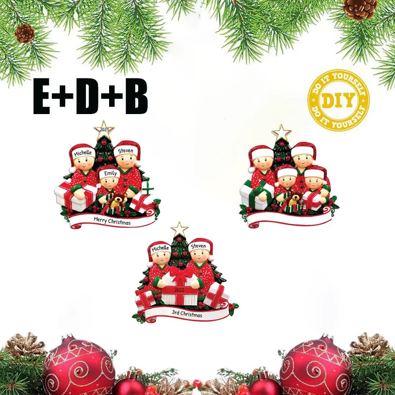 Christmas Pendant DIY Personal Family Christmas Decorations for Home 2D Acrylic Christmas Tree Hanging Ornament New Year 2026