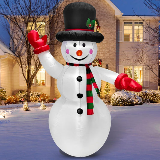 Inflatable Snowman 6Ft, Outdoor Christmas Decoration with Warm White LED Lights, Blow up Snowman for Garden, Yard, Party Indoor & Outdoor Use