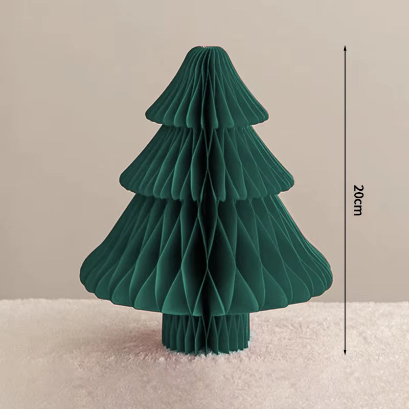 Christmas Tree Honeycomb Ball Decoration 3D Merry Christmas Ornament Paper Hanging Xmas Tree Model 2026 Party Favors Navidad