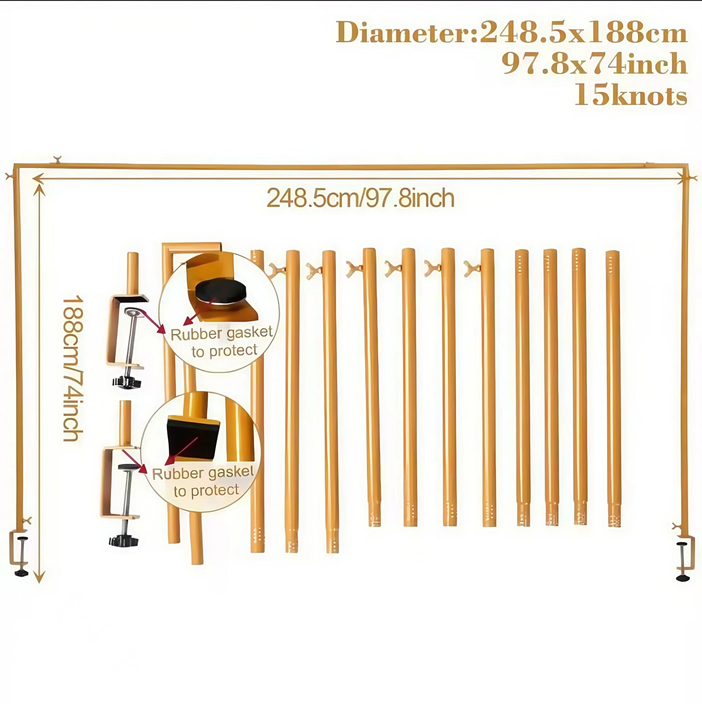 Adjustable 46-98In Table Arch Hanger with Clamp,Over the Table Rod Stand for Weddings, Birthdays, Parties, Home Decor