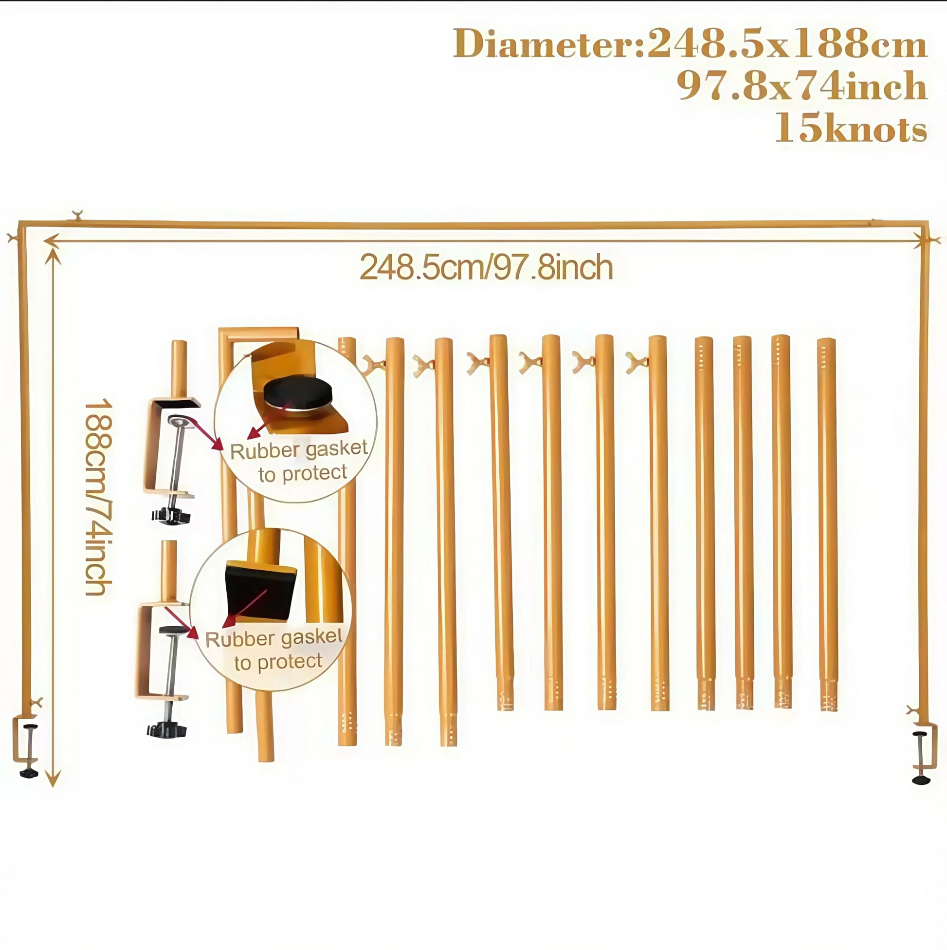 Adjustable 46-98In Table Arch Hanger with Clamp,Over the Table Rod Stand for Weddings, Birthdays, Parties, Home Decor