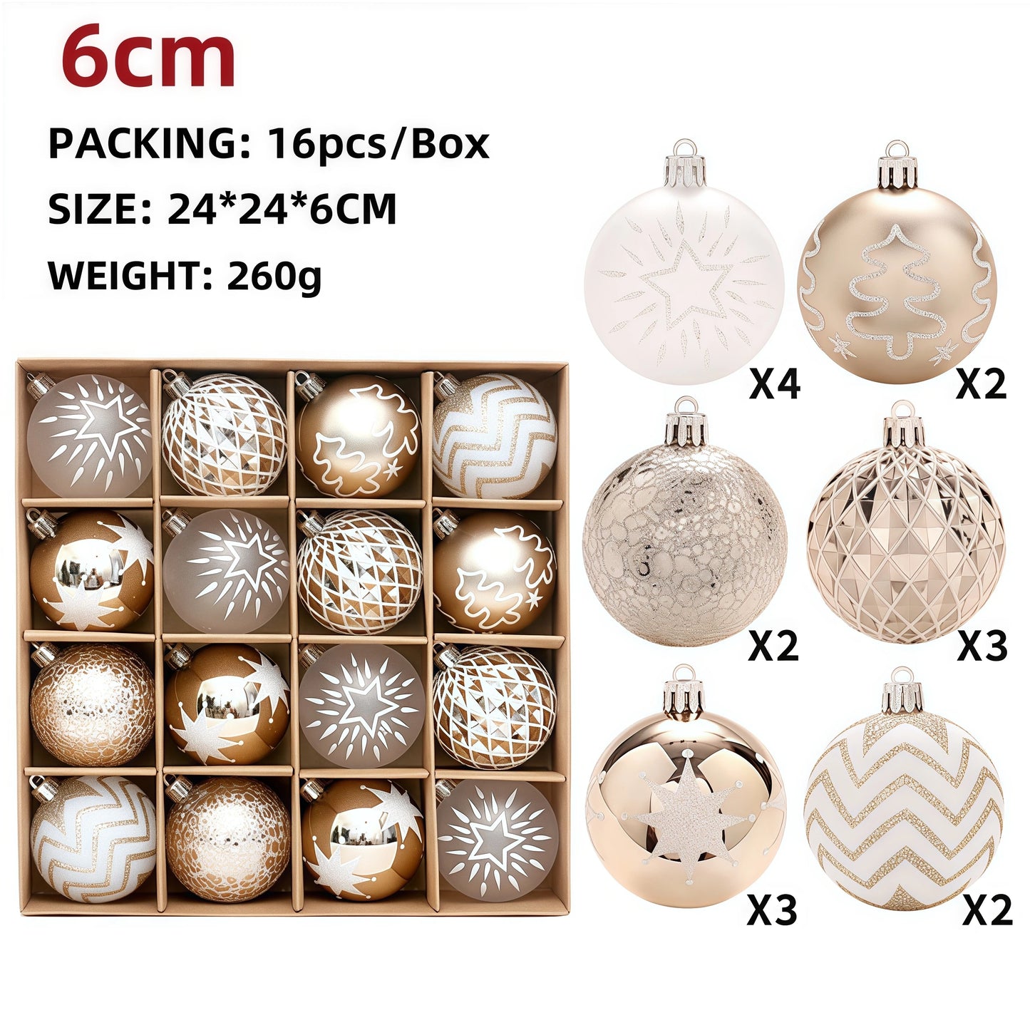Champagne Gold Christmas Ball Decorations Christmas Tree Ornaments Xmas Hanging Tree Pendants Home Party Decor New Year Gifts