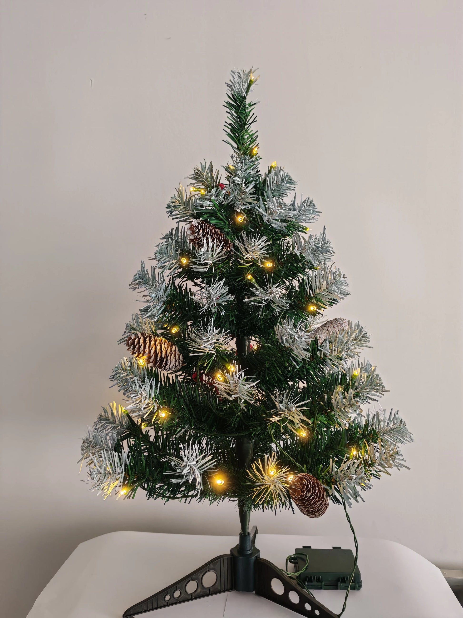 Mini Christmas Tree PVC with Led Light Bar Pinecone Table Top Christmas Tree 45Cm/60Cm Christmas Party Atmosphere Decoration