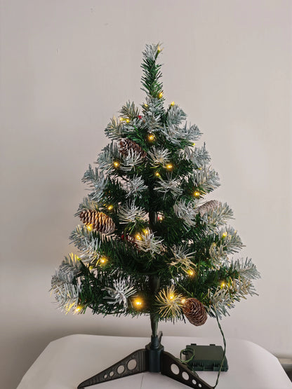 Mini Christmas Tree PVC with Led Light Bar Pinecone Table Top Christmas Tree 45Cm/60Cm Christmas Party Atmosphere Decoration