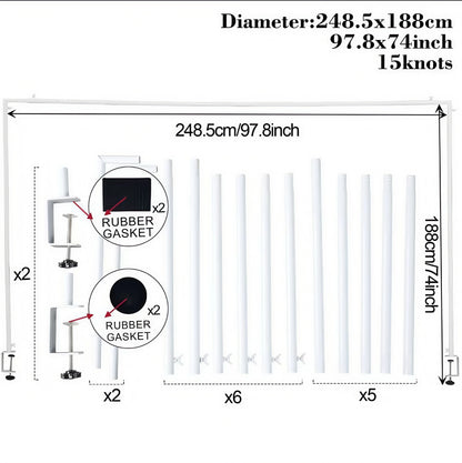 Adjustable 46-98In Table Arch Hanger with Clamp,Over the Table Rod Stand for Weddings, Birthdays, Parties, Home Decor