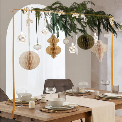 Adjustable 46-98In Table Arch Hanger with Clamp,Over the Table Rod Stand for Weddings, Birthdays, Parties, Home Decor