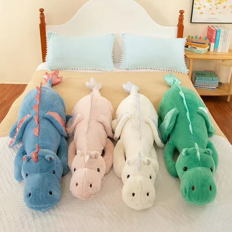 150Cm Small Flying Dragon Doll Dinosaur Soft Stuffed Animal Sleeping Pillow Cushion Christmas Gifts for Kids and Girls
