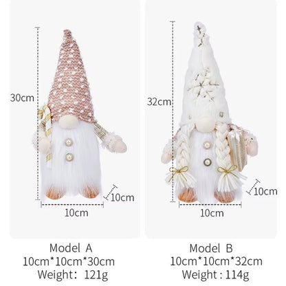 2025 Gnome Christmas Decorations 30Cm Light up Christmas Gnomes Plush Doll Ornaments Knited Elf Dwarf Gift Home Table Decoration