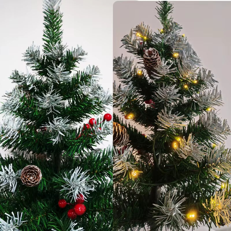 Mini Christmas Tree PVC with Led Light Bar Pinecone Table Top Christmas Tree 45Cm/60Cm Christmas Party Atmosphere Decoration