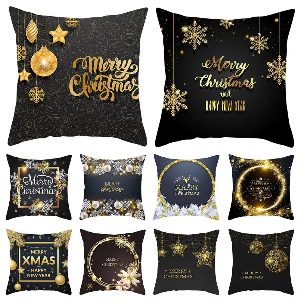 Christmas Cushion Cover Merry Christmas Decorations for Home 2023 Christmas Ornament Navidad Xmas Santa Natal Noel New Year 2024