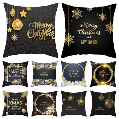 Christmas Cushion Cover Merry Christmas Decorations for Home 2023 Christmas Ornament Navidad Xmas Santa Natal Noel New Year 2024