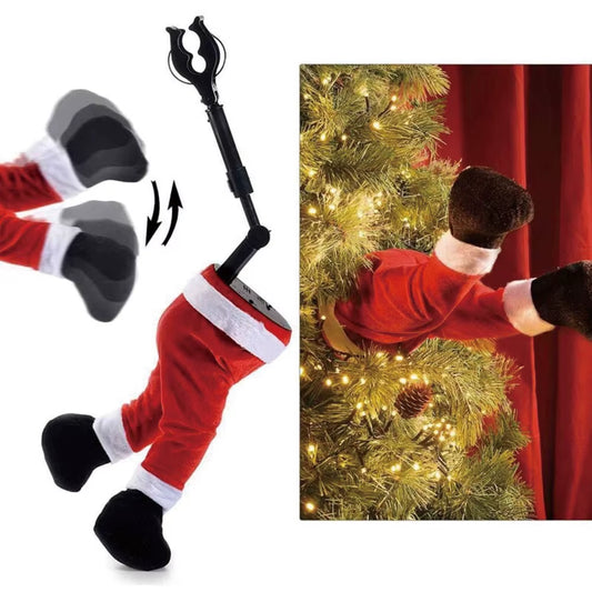 Fun Christmas Leg Tree Decoration, Christmas Tree Decor Plush Leg Sticky Christmas Tree Top Decoration, Christmas Decoration