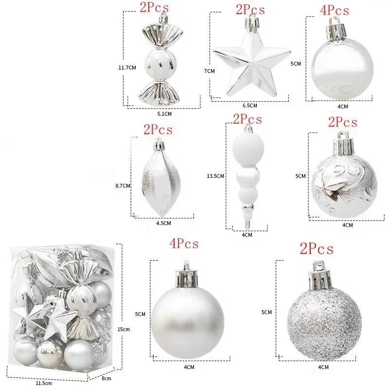 20/29Pcs Christmas Ball Decoration Hanging Christmas Tree Pendant Ornaments for Home Room Decor New Year 2026 Gifts Accessories