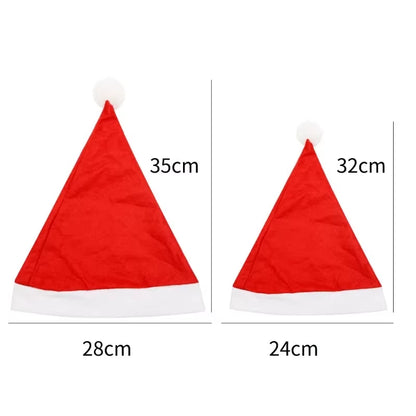 50/1PCS Adults Kids Christmas Hats Non-Woven Fabric Santa Claus Xmas Hats Cap Merry Christmas New Year Party Festival Decor Gift