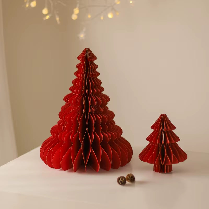 Christmas Tree Honeycomb Ball Decoration 3D Merry Christmas Ornament Paper Hanging Xmas Tree Model 2026 Party Favors Navidad