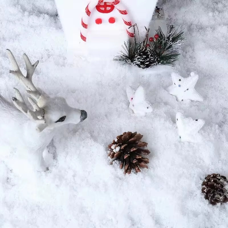 Artificial Snow Powder DIY Fake Snowpowder Fluffy Snowflakes Christmas New Year Party Home Decoration Winter Scene Prop Supplies