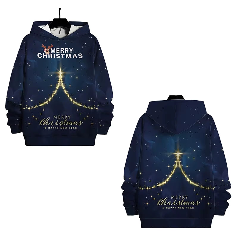 New Arrival Personality Hoodies Christmas Printed Pullover Men Women Casual Oversized Hooded Sweatshirts Cool Hoodie