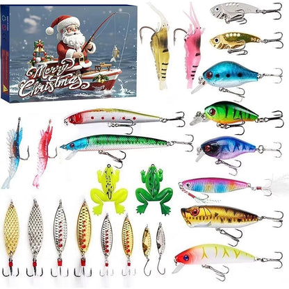 Fishing Advent Calendar 2024 24 Days of Christmas Countdown Calendar Xmas Surprise Fish Bait Gift for Fisher Adult Men