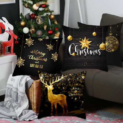 Christmas Cushion Cover Merry Christmas Decorations for Home 2023 Christmas Ornament Navidad Xmas Santa Natal Noel New Year 2024