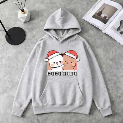 Bubu Dudu Christmas Sweatshirt Cute Couple Matching Clothing Kawaii Holiday Outfit Women Men Xmas Festival Costumes Casual Tops