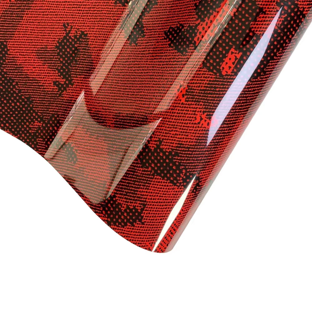 Red Series Car Sticker Vinyl Wrap for Motorcycle Vinyls High Glossy PET Adhesive Vinyl Carbon Fiber Christmas Car Wrapping Film