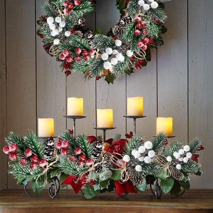 10 Pcs Christmas Picks and Sprays,Artificial Holly Stem and Red Berry,Pine Cones and Pine Branches,Red Berries Christmas Decorations,Greenery Tree Picks for Birthday Wedding Decor