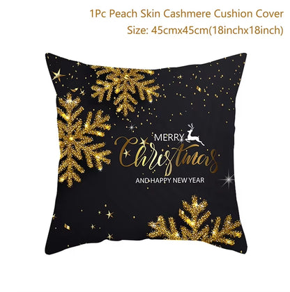Christmas Cushion Cover Merry Christmas Decorations for Home 2023 Christmas Ornament Navidad Xmas Santa Natal Noel New Year 2024