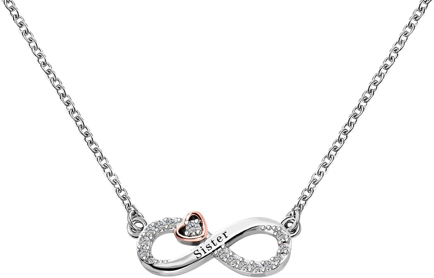 Jewellery Gifts for Mum/Daughter/Nana/Grandma/Granddaughter/Sister/Best Friend/Wife Infinity Love Heart Pendant Necklace for Women Girls
