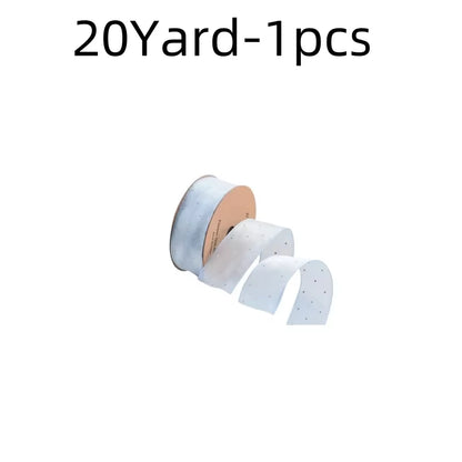 20Yards 4CM Silver Dots Organza Gauze Packaging Ribbon Tape Flower Gift Box Wrap Bow DIY Wedding Christmas Party Decoration