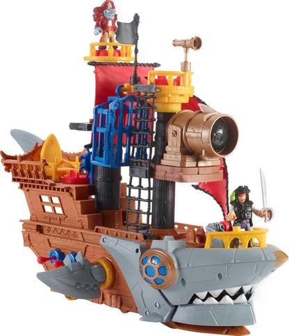 Imaginext Preschool Toy Shark Bite Pirate Ship Playset with Figure & Accessories for Pretend Play Kids Ages 3+ Years, HGN68