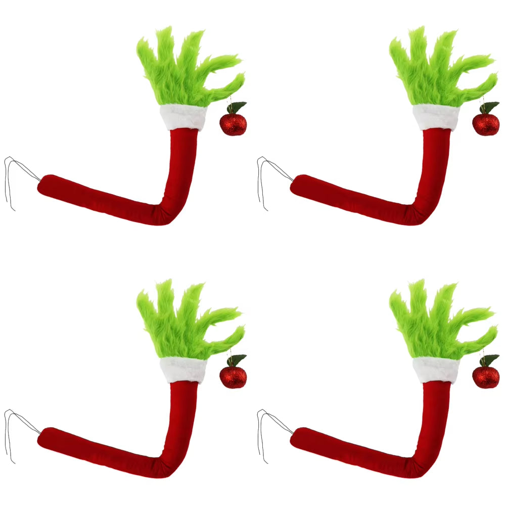 2025 Green Fur Monster Arm Pendant Christmas Decor Green Grinch Monster Doll Arm Elf Arms Christmas Tree Home Party Ornament