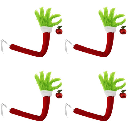 2025 Green Fur Monster Arm Pendant Christmas Decor Green Grinch Monster Doll Arm Elf Arms Christmas Tree Home Party Ornament