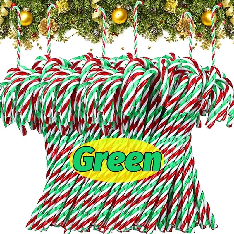 Christmas Candy Canes Hanging Pendants Acrylic Twisted Crutch for Xmas Tree Ornaments New Year Party Home Decoration Supplies