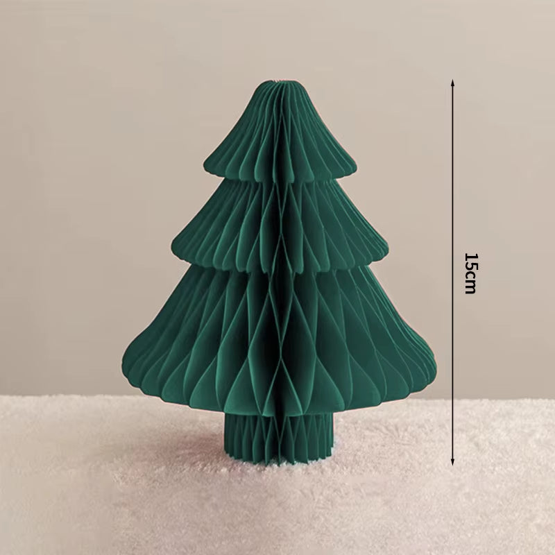 Christmas Tree Honeycomb Ball Decoration 3D Merry Christmas Ornament Paper Hanging Xmas Tree Model 2026 Party Favors Navidad