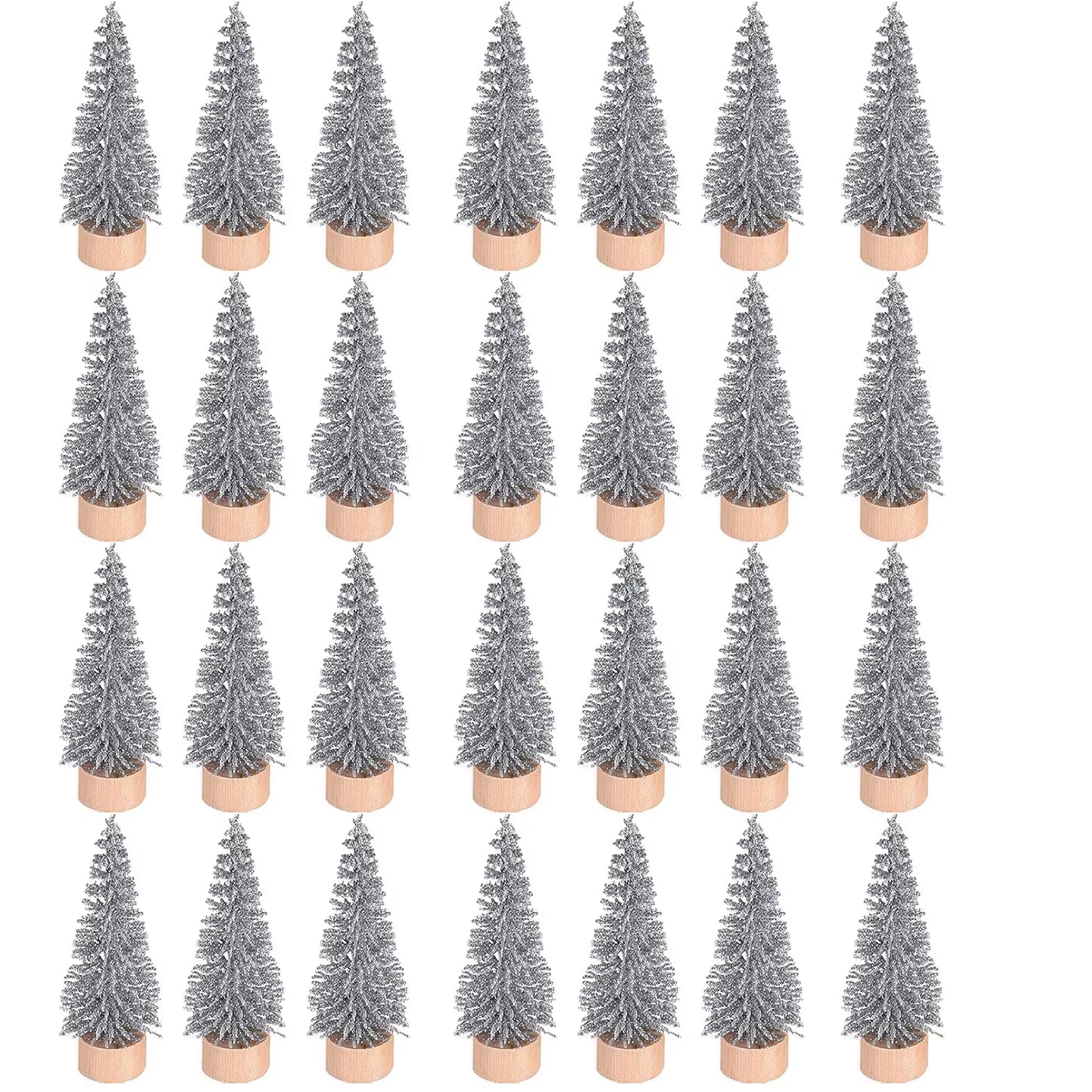5/500Pcs Mini Christmas Tree Small Artificial Christmas Tree Ornament Cedar Pine Sisal Tabletop Merry Christmas Party Decoration