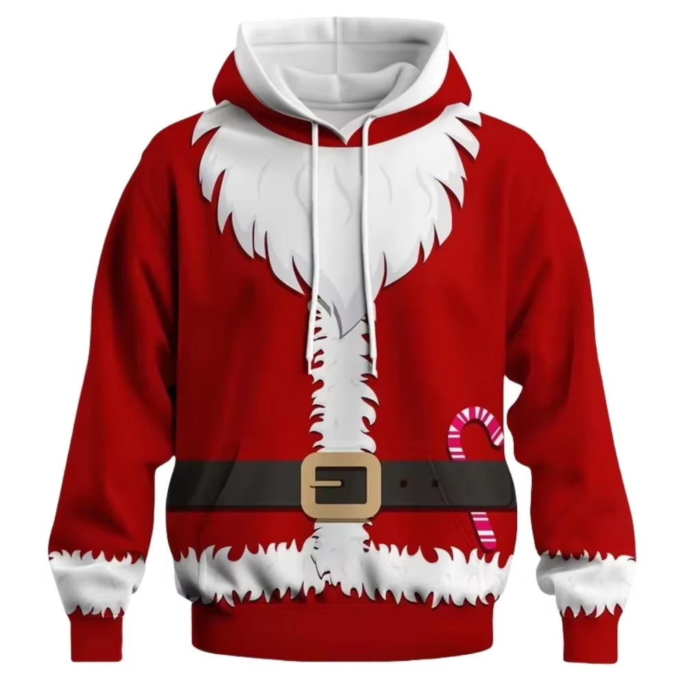 Santa Claus 3D Print Sport Men Hoodie Outdoor Street Christmas Party Cosplay Harajuku Long-Sleeve Autumn Winter Sweatshirt Top